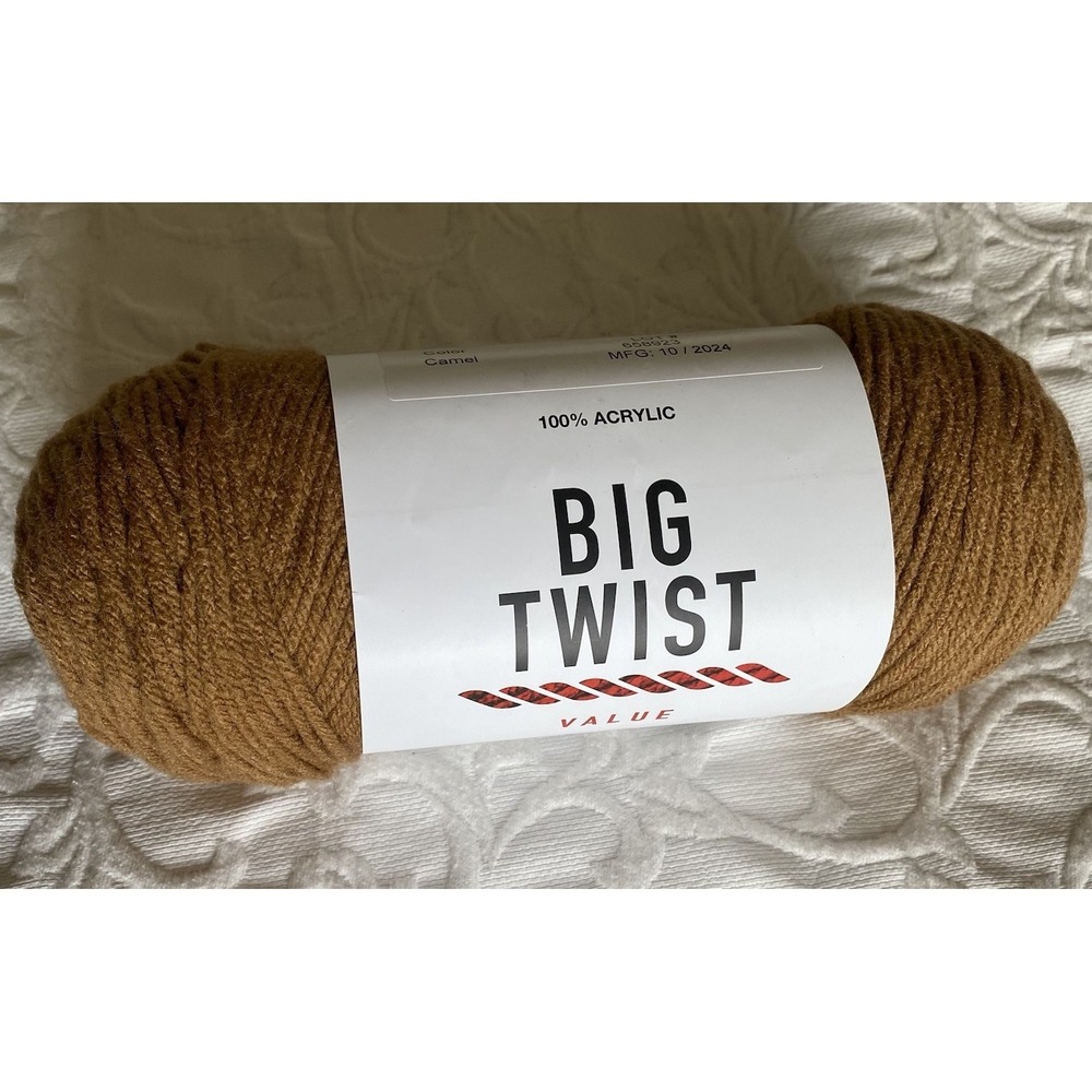 Big Twist Value Yarn‎ Color Camel Brown - 6oz/380yds Acrylic Lot 658923